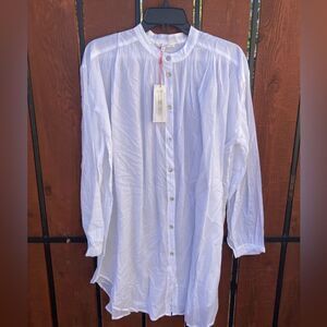 Skin X Andreea Ali Caftan Button down cover up NWT white